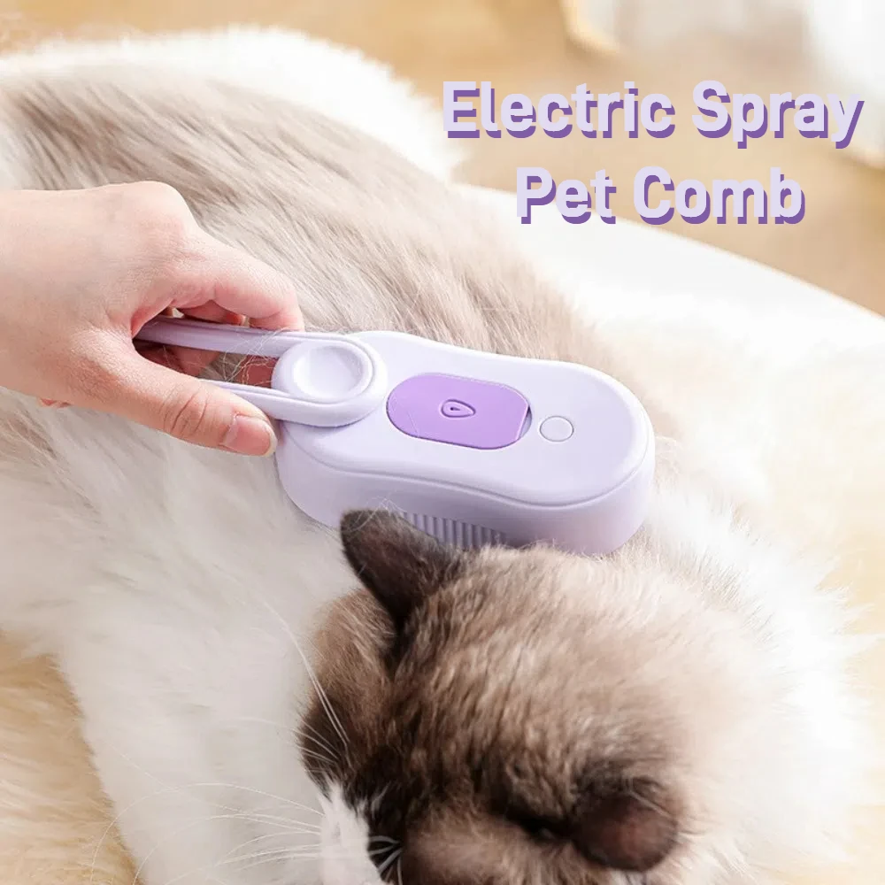 Portable 3 In 1 Dog Brush Steamy Folding Cat Hair Comb Electric Spray Remove Tangled Hair Dog Steamer Brush for Pet Grooming