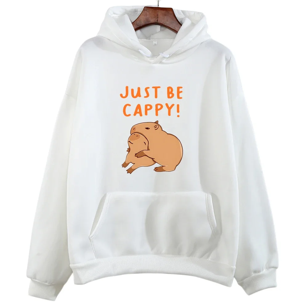 Capybara Just Be Cappy Hoodies Letter Print Sweatshirts baby boys clothes Autumn/Winter kids Clothes girl Cartoon Kawaii Graphic