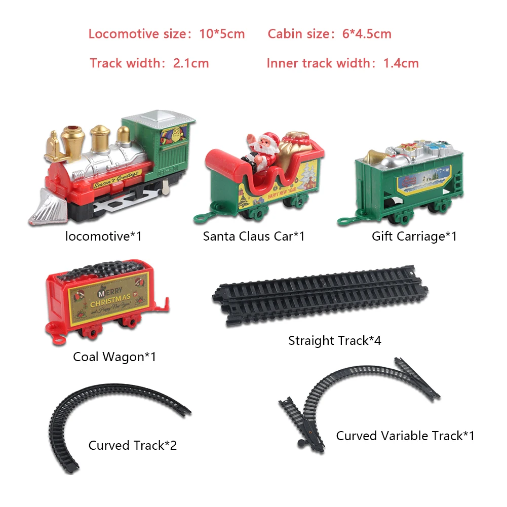 Cartoon Puzzle Assembled Rail Car Toys Battery-Powered Mini Train Railway Track Toys Santa Claus Christmas Gifts for Boys Girls