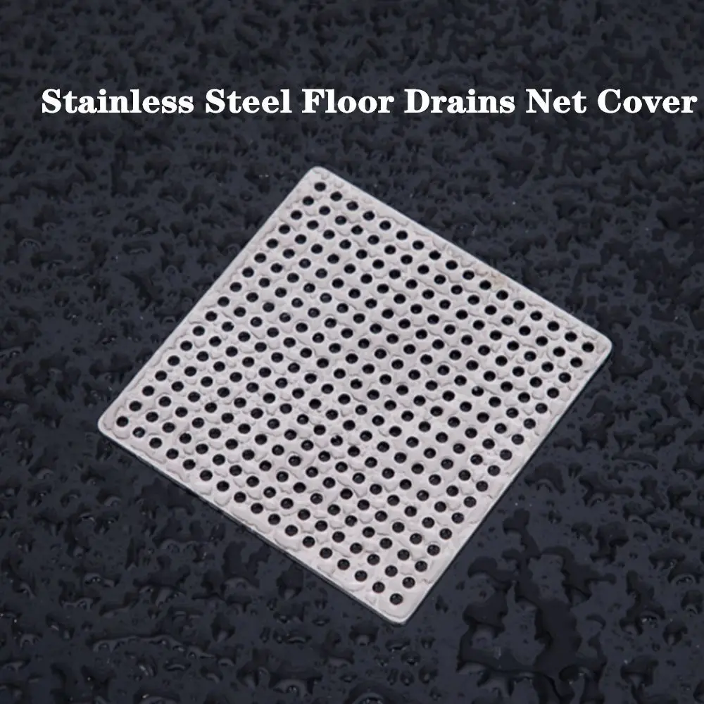 Square Drain Cover Sink Strainer Floor Drain Pad 304 Stainless Shower Drain Cover Sewer Stopper Bathroom Accessories Hardware