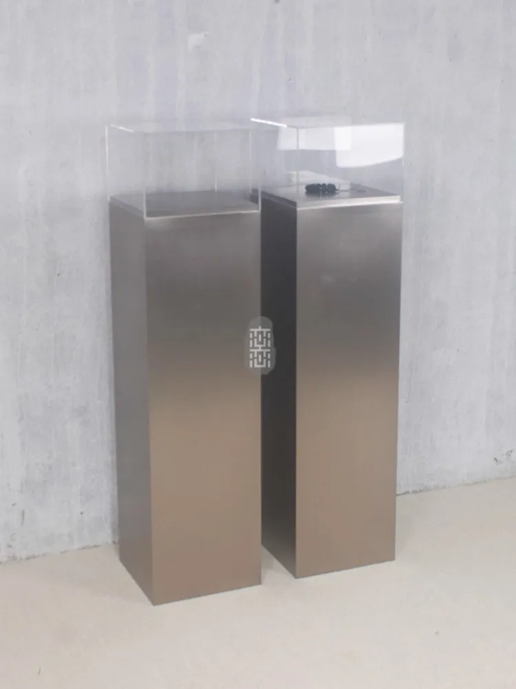 Stainless Steel Clothing Display Stand Famous Brand Jewelry Watch Decorative Rack Advanced Creativity Design Acrylic Dust Cover