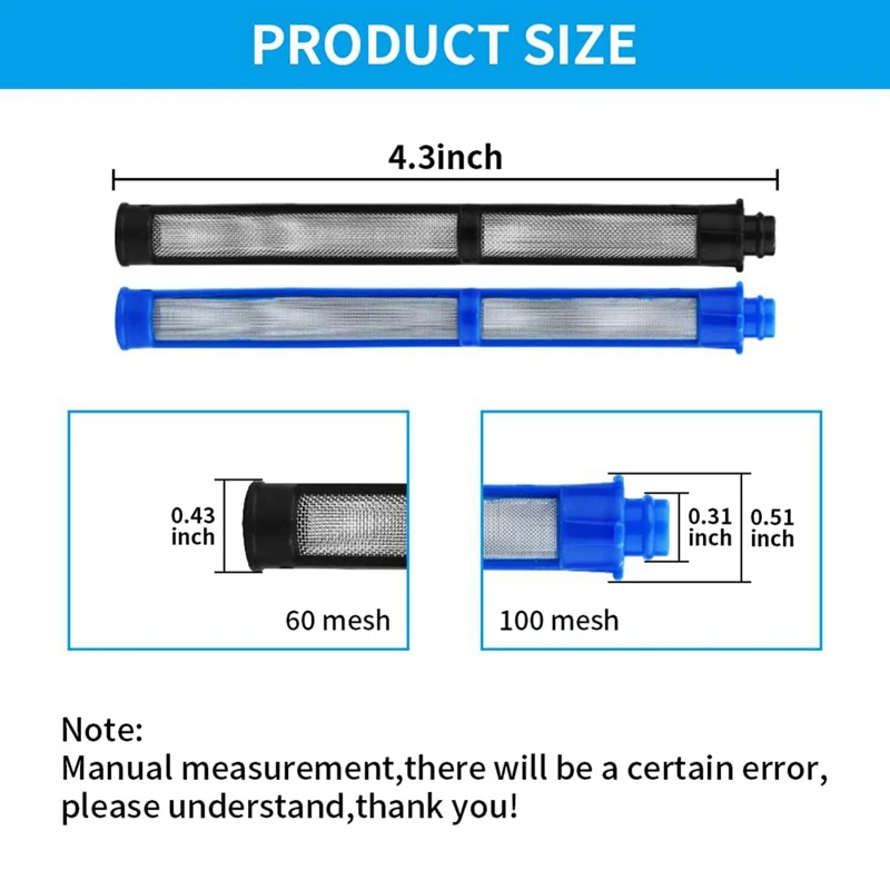 PORK-Filtre pour odorpulvérisateur sans air, 287033 et 287032, Latex 100 Mesh, Latex 60 Mesh, Entrepreneur II et Ftx II