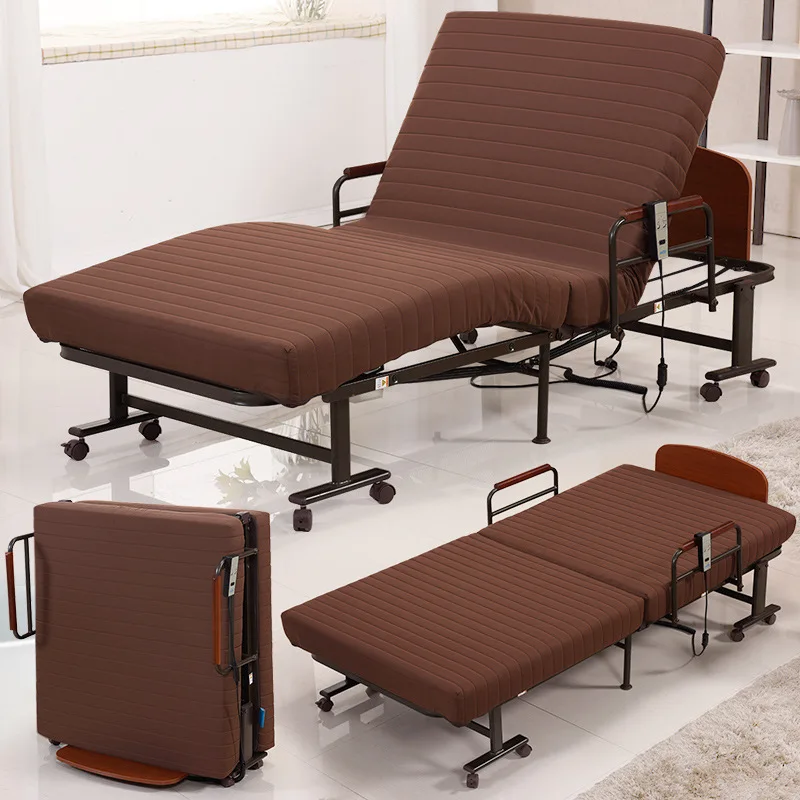 Electric folding bed, household electric remote control lift bed, lunch break, nap, single elderly care bed 90cm wide