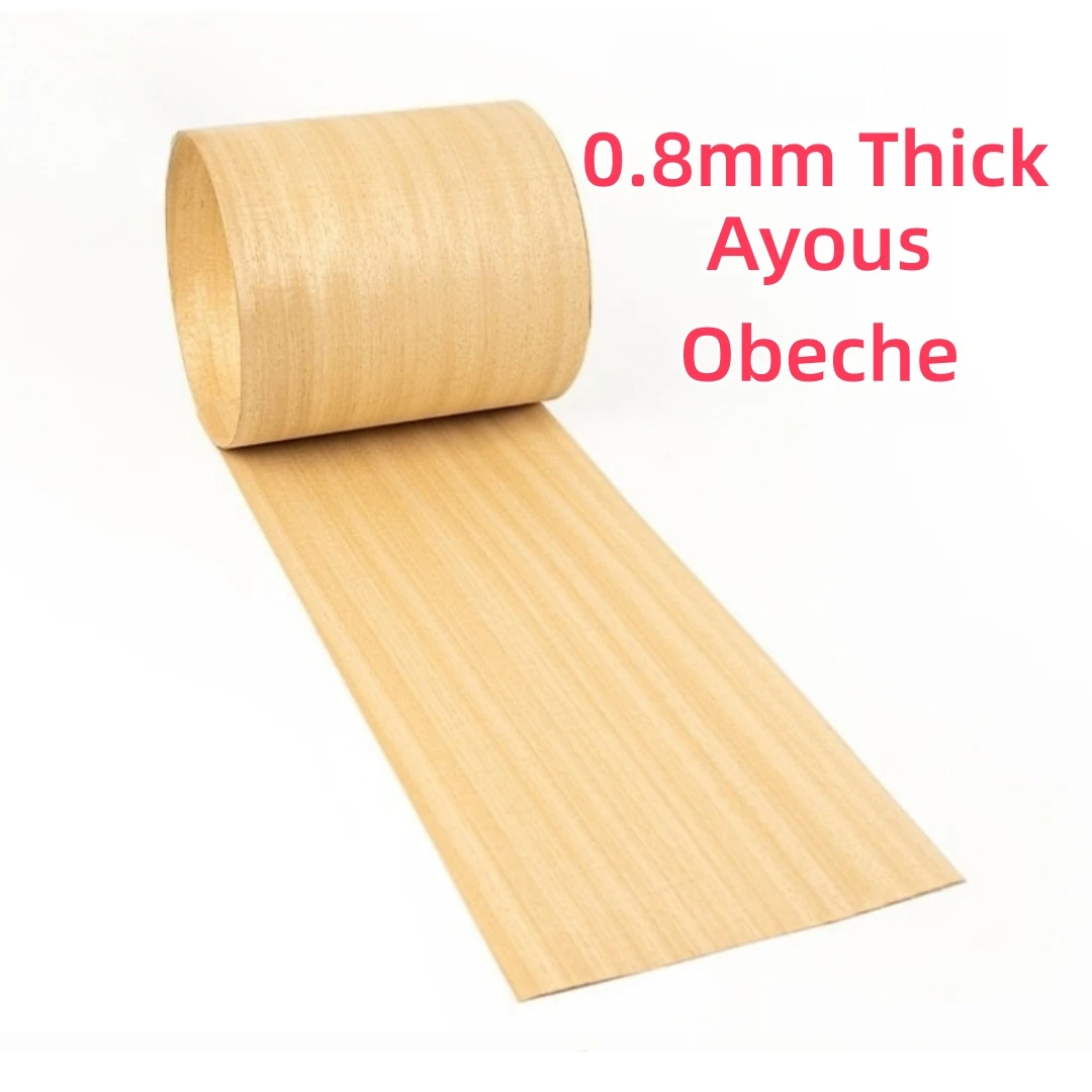 0.8mm Thick Natural Ayous (Obeche) Wood Veneer for Furniture Renovation Woodworking DIY Table Tennis Paddle Surface Crafting