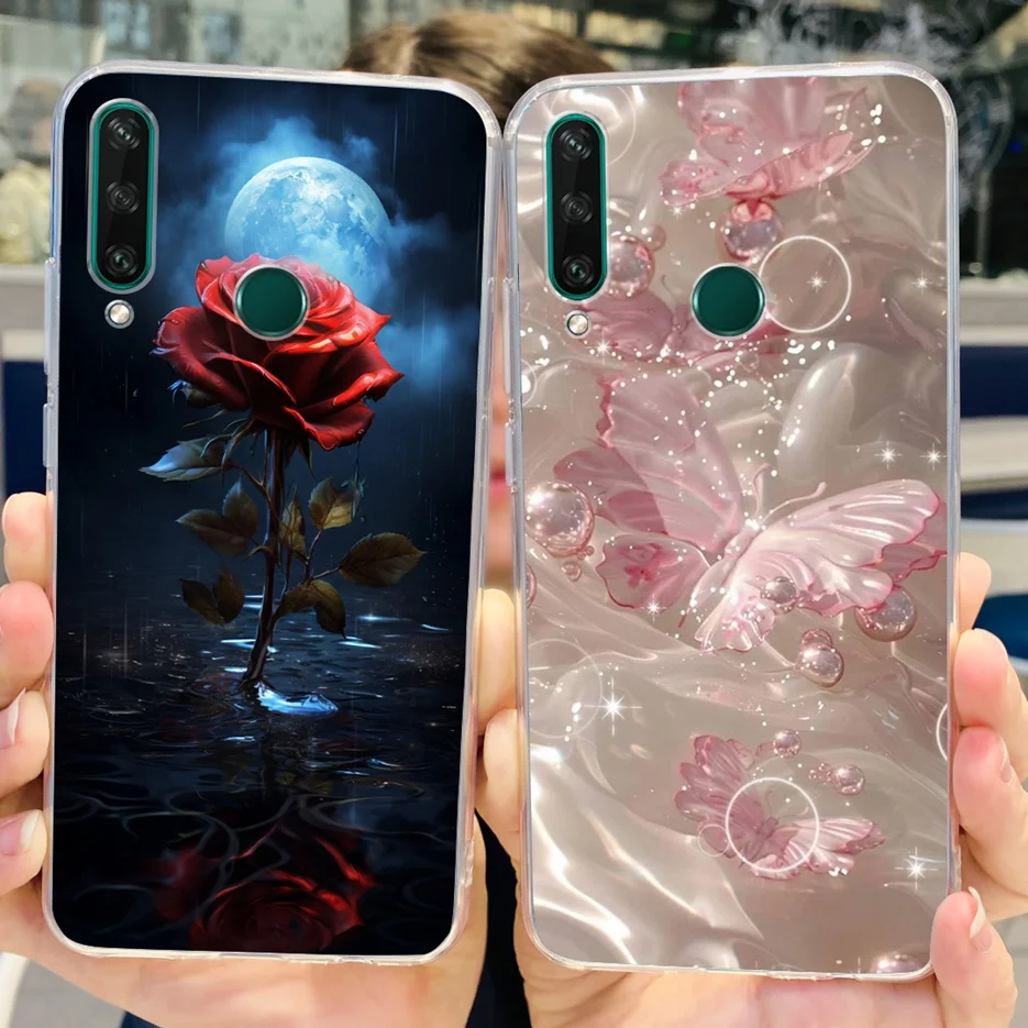 For Huawei Y6p 2020 Case MED-LX9 Luxury Painted Cover Clear Silicone Soft TPU Phone Case For Huawei Y7p HuaweiY7p ART-L28 Bumper