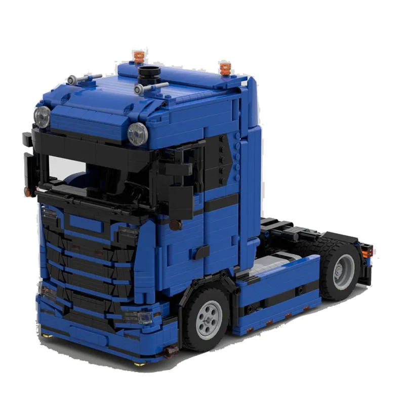 MOC City Technology Blue Truck 660S Style 1:21 Scale Model Building Block Transport Vehicle Boys Collection Toy Gifts