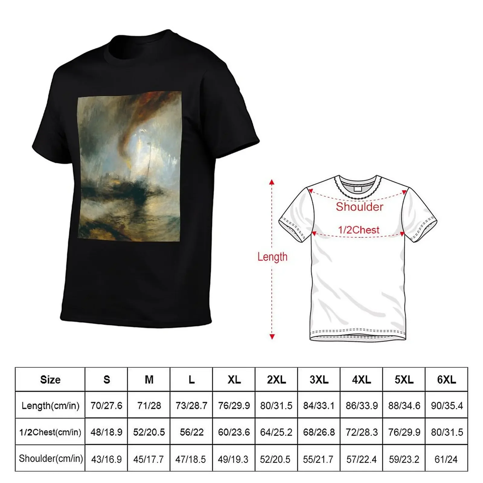 J.M.W. Turner Snow Storm - Steam-Boat off a Harbour's Mouth T-Shirt vintage anime clothes cute tops men clothes