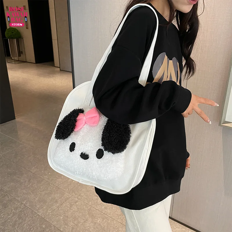 

Kawaii Pachacco Bag Cartoon Canvas Versatile Crossbody Bag High-capacity Cute Japanese Ins Tote Bag Schoolbag for Girls Student