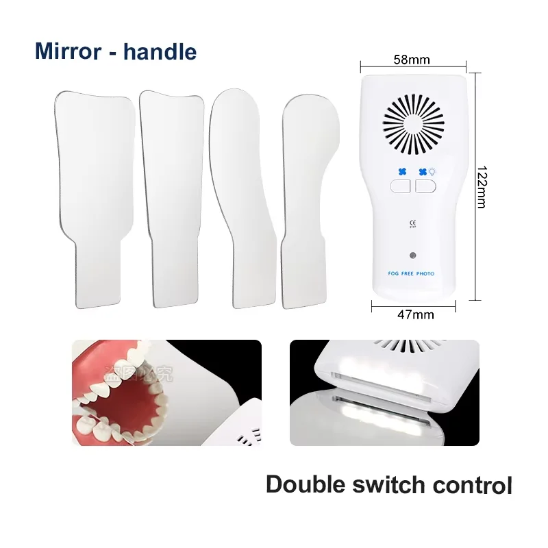 Dental Automatic Anti-fog Mirror for Oral Photography Reflector Defog Mirror Orthodontic Buccal Occlusal Lingual for medical use