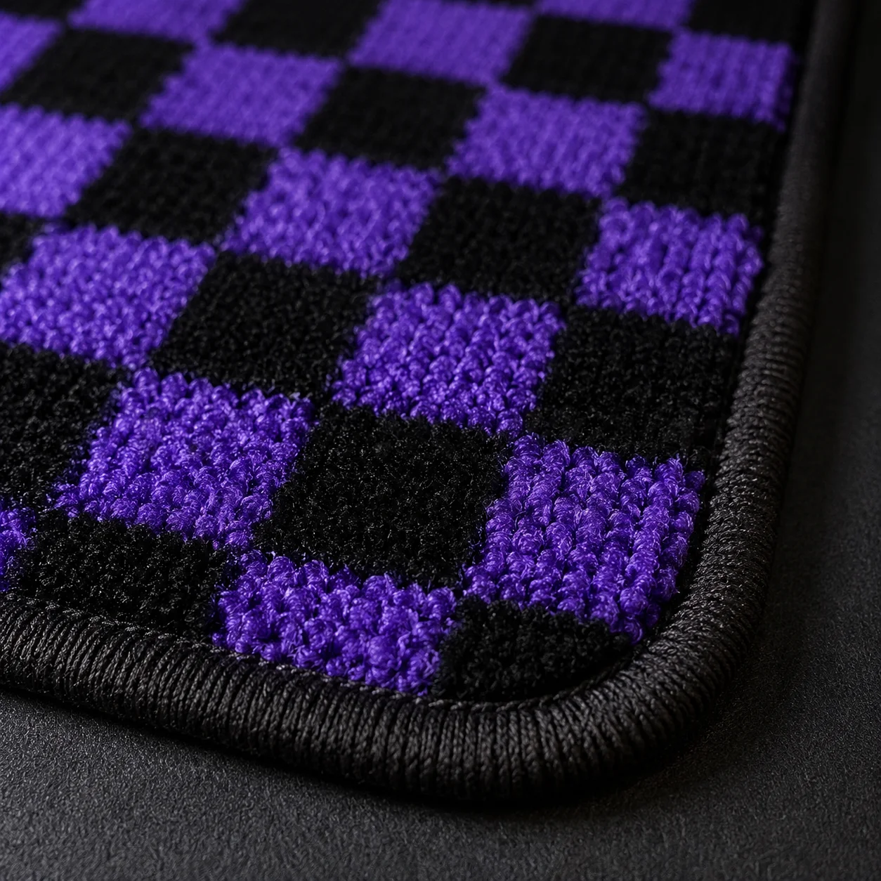 4Pcs JDM Racing Car Floor Mats Checkered Plush Non-Slip Universal Front  Rear Carpets Interior Decor Car Carpet Sets