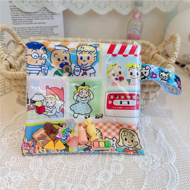 Cartoon Print Harada Osamu Quicksand Hot Selling Girl\'s Phone Bag Change Key Storage Kawaii Small Square Bag Trendy Girl Gift