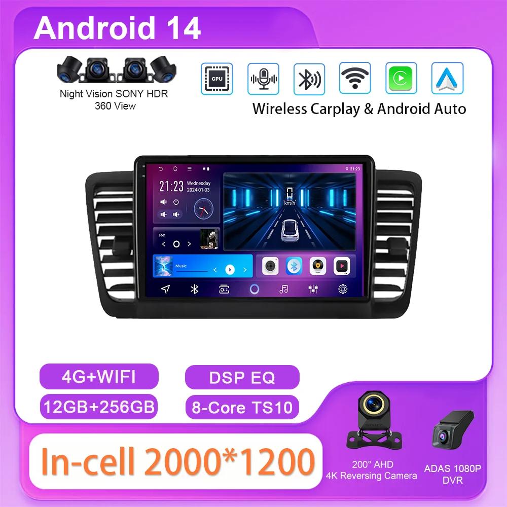 

Радио Android для Subaru Outback 3 Legacy 4 2004 2005 2007 2008 2009, автомобильный видеомультимедийный плеер, GPS Bluetooth, HD-экран, автоматическое тоже