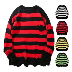 Men Sweater Hip Hop Women Sweater Pullover Knit Chic Stretchy Anti-shrink Men Sweater