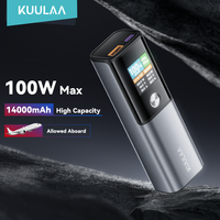 KUULAA 100W Power Bank 14000mAh Portable Charger External Battery PowerBank for Macbook for iPad Laptop Notbook Fast Charging PD