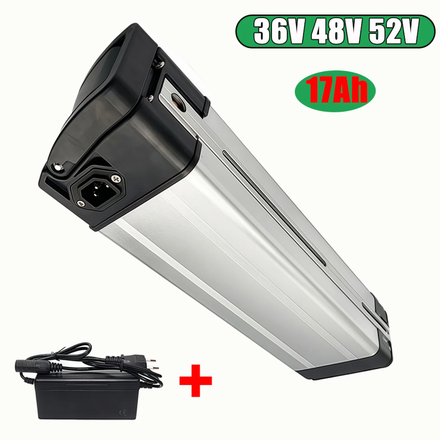 

New 36V 48V 52V 10Ah 17AH Silver Fish Lithium Battery 30A BMS For Motor 350W 500W 750W 1000W Above 1000 cycles + fast Charger