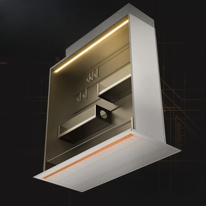 Kitchen hanging cabinet lift basket seasoning basket vertical lift touch voice-activated pull-down aluminum alloy lift