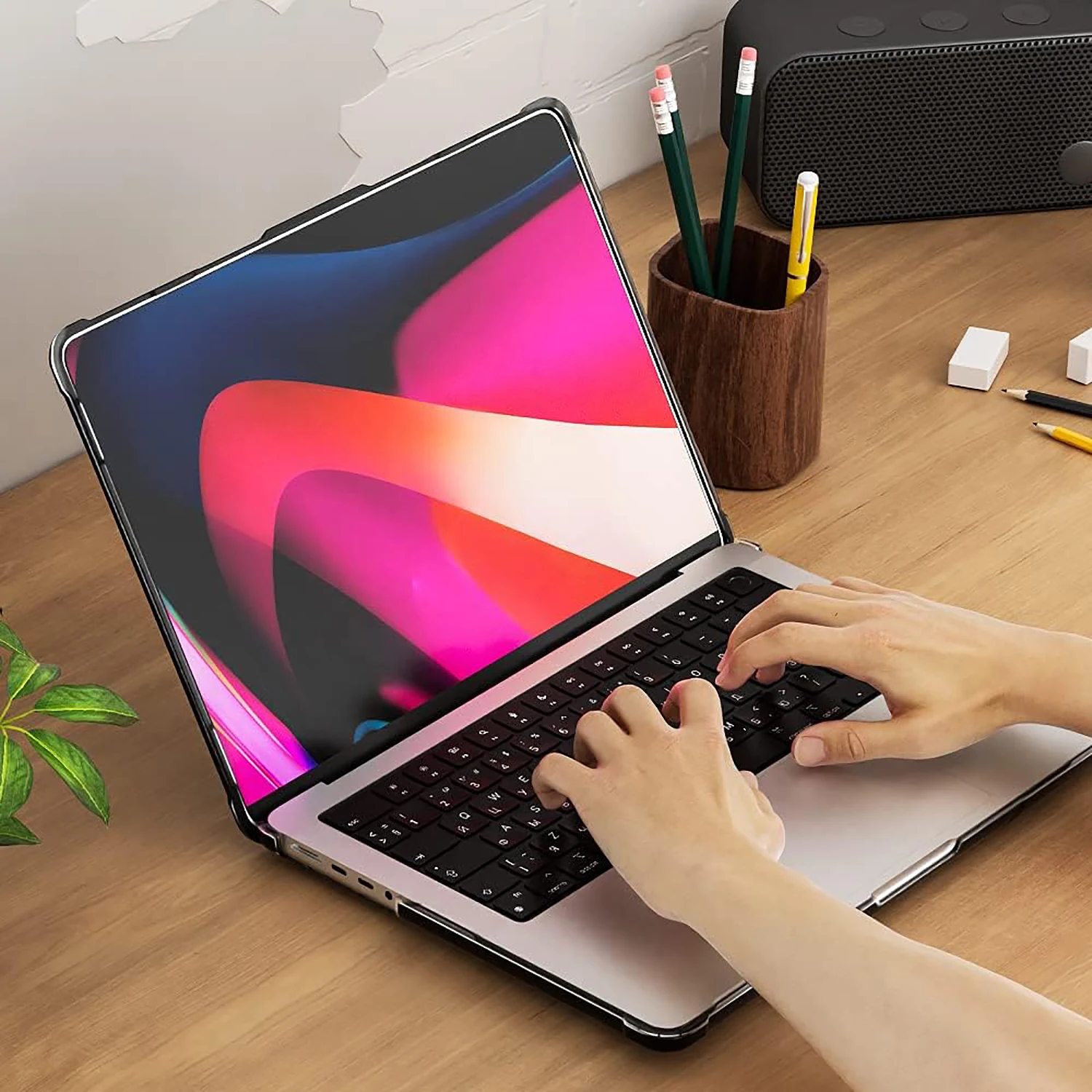EGYAL for 2020 Air 13 Case for MacBook Pro 14 M3 M2 M1 Pro 13 Case with High transparency carbon fiber pattern protective shell