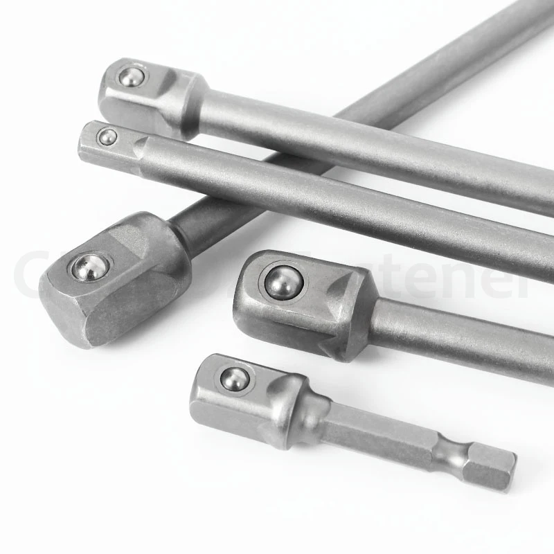 25-150mm 크롬 바나듐 강철 드릴 소켓 어댑터 육각 섕크 1/4 3/8 1/2 스퀘어 헤드 연장 드릴 비트 바 변환로드