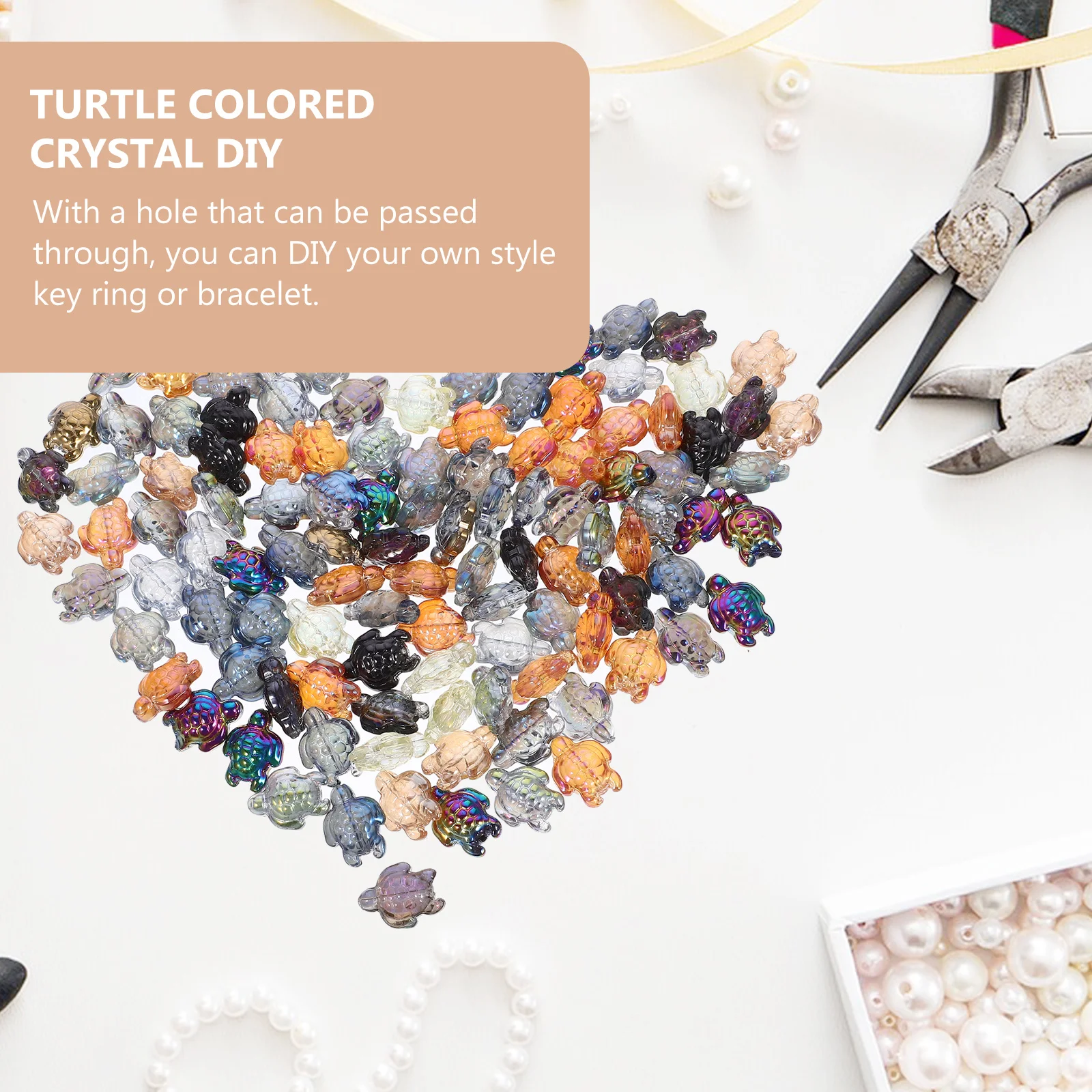 

120 шт., красочные хрустальные подвески, бусины в виде черепахи, стеклянные бусины-разделители для DIY ожерелья, браслета, изготовления ювелирных изделий, принадлежности для рукоделия