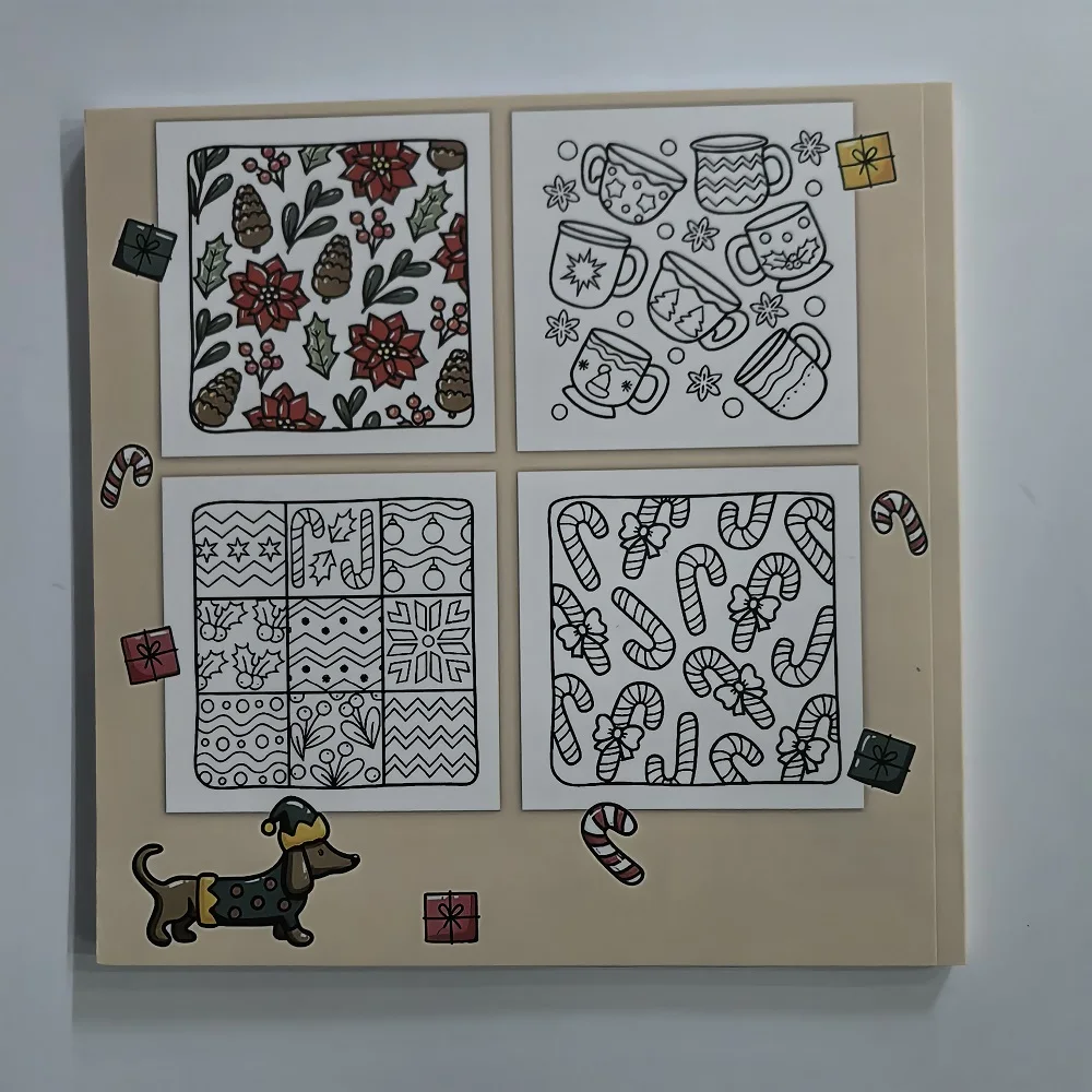 كتاب تلوين عيد الميلاد للبالغين والأطفال - هدية مثالية لتخفيف التوتر على العطلات الفنية للحفلات وأعياد الميلاد