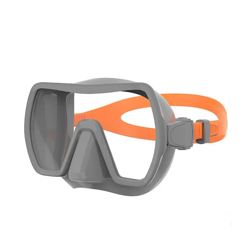 

Single tempered glass lens liquid silicone tape swimming scuba goggles snorkeling set