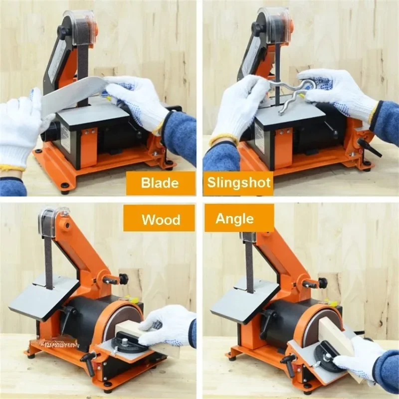 Professional Vertical Belt Sander MM4113, 350W 220V Metal & Wood Sanding Machine with 30