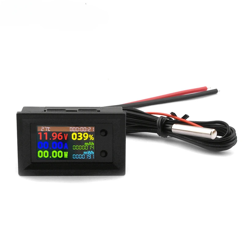 LCD Color Screen DC Voltage Ammeter, Multi-function Measuring Instrument, Eight-in-one Multi-function Tester DC12V