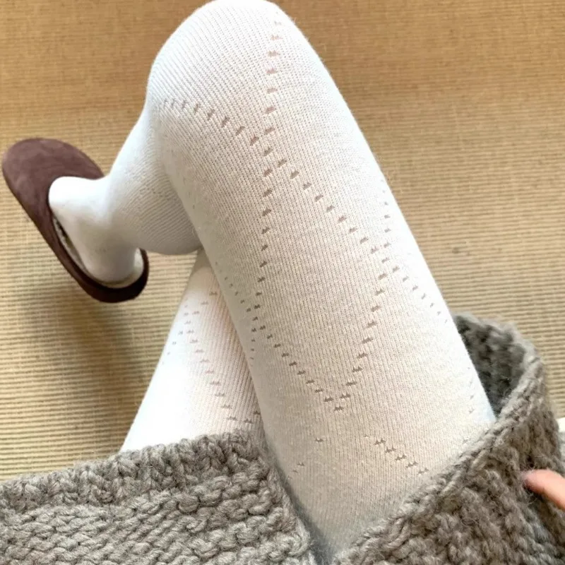 

Women Autumn Winter Warm Leggins Y2K Solid Thermal Tights Leggings Lolita Elastic Slim Sexy Translucent Pantyhose Pants Clothing