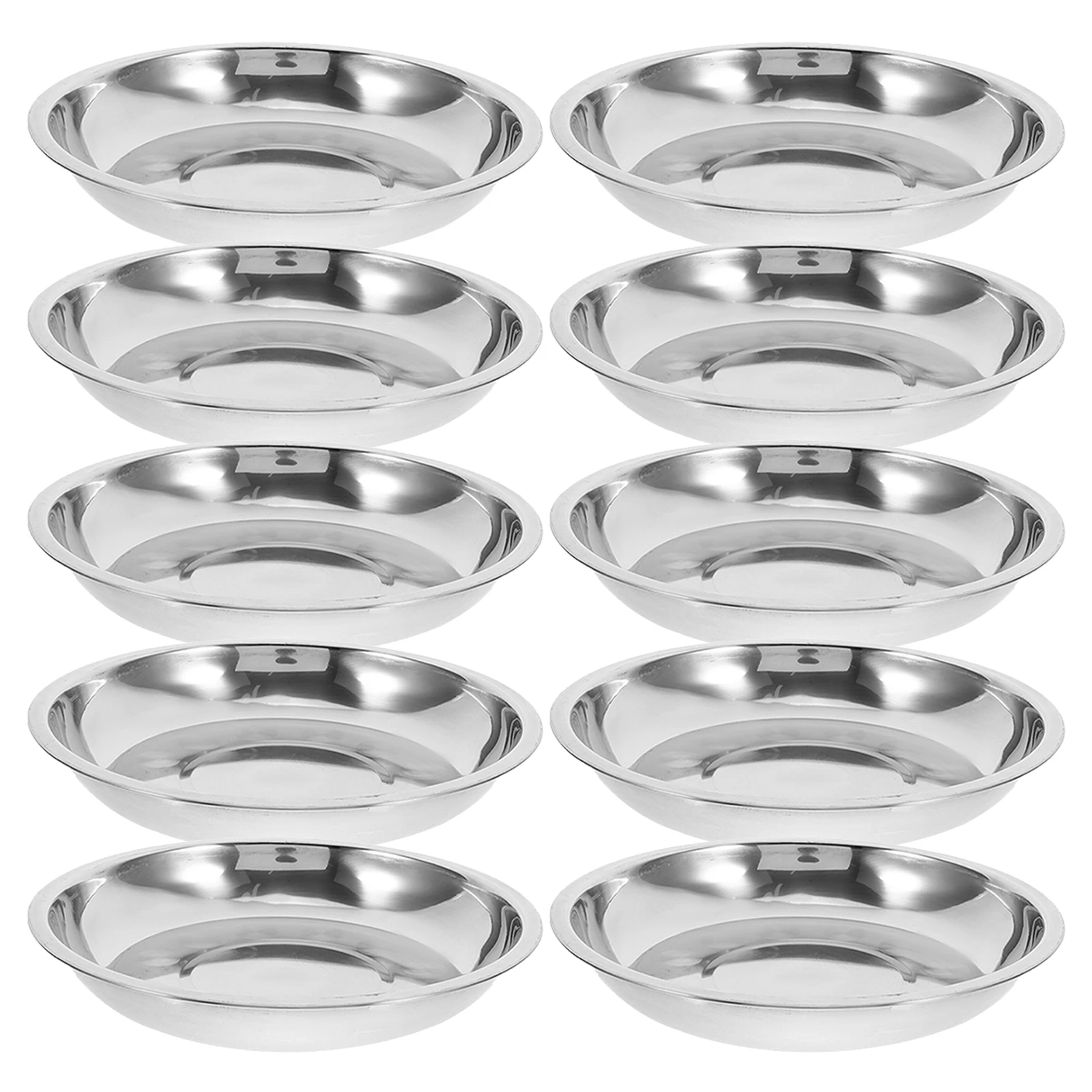 

10pcs Stainless Steel Pet Bowls 6.8'' Shallow Flat For Cats Small Dogs Kitten Food Water Bowl Durable Metal Feeding Dish Dog Cat