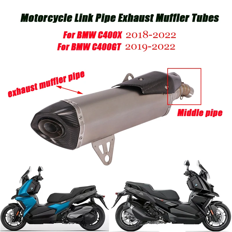 Exhaust Exhaust System for 38-51mm Motorcycle Middle Pipe Muffler Tube DB Killer For BMW C400X 2018-2022 C400GT 2019-2022