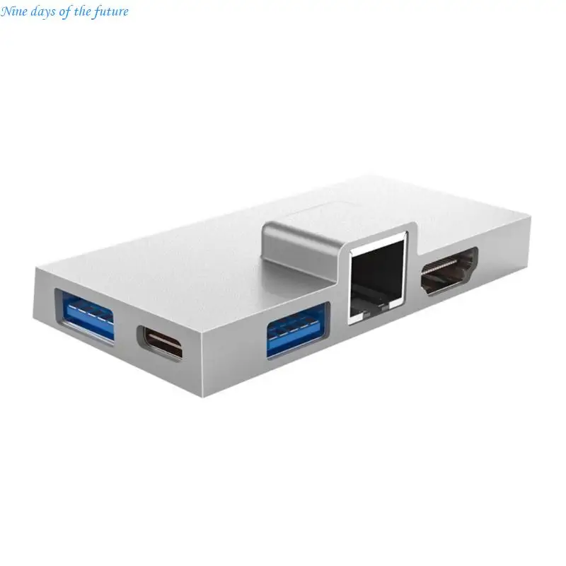 HUB Dock Station Splitter Type-C RJ45 1000mbps PD 100W for Surface 8 9 X E65A