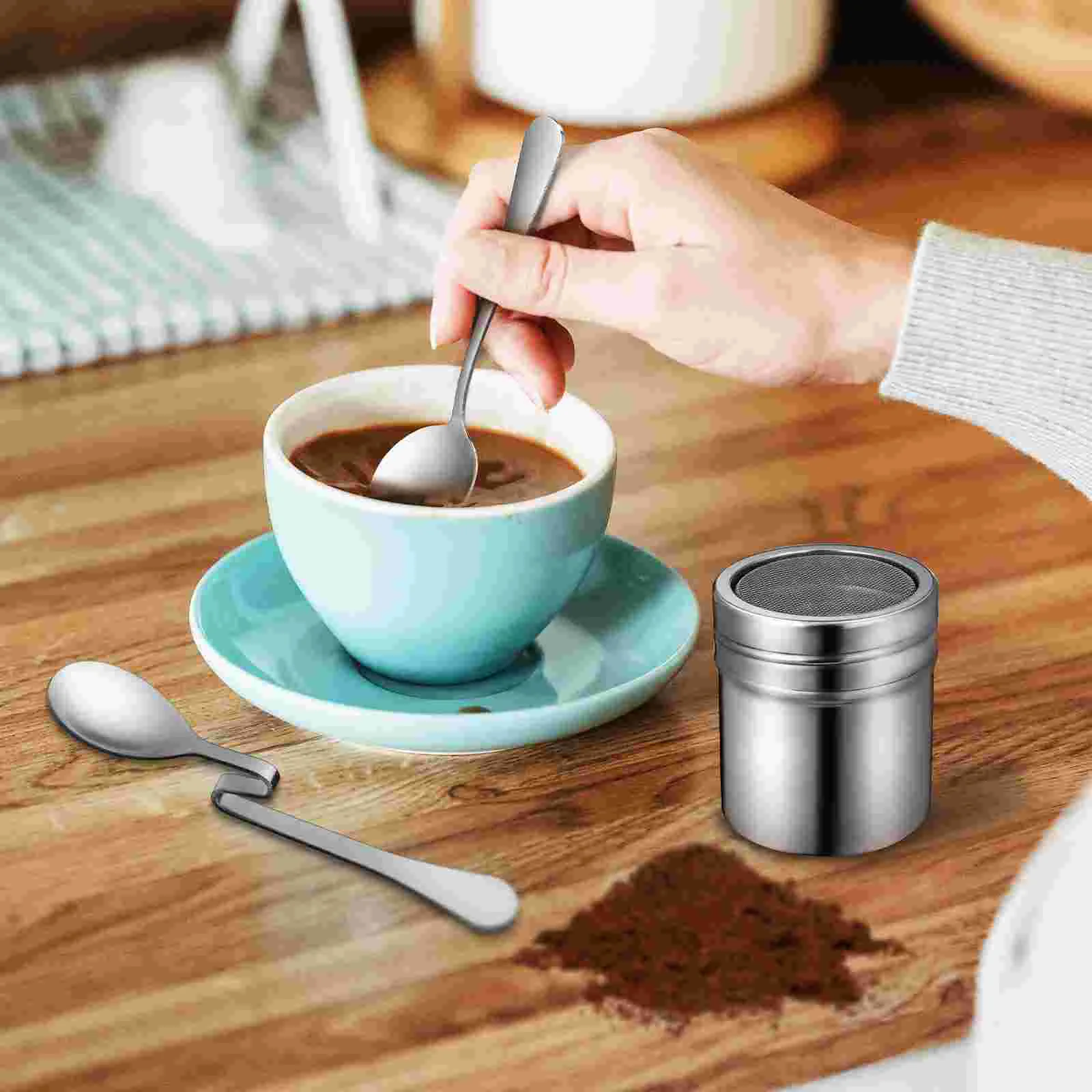 Coffee Template Set Professional Making Latte Pen for Flasks DIY Sugar Shaker Stainless Steel Stencils