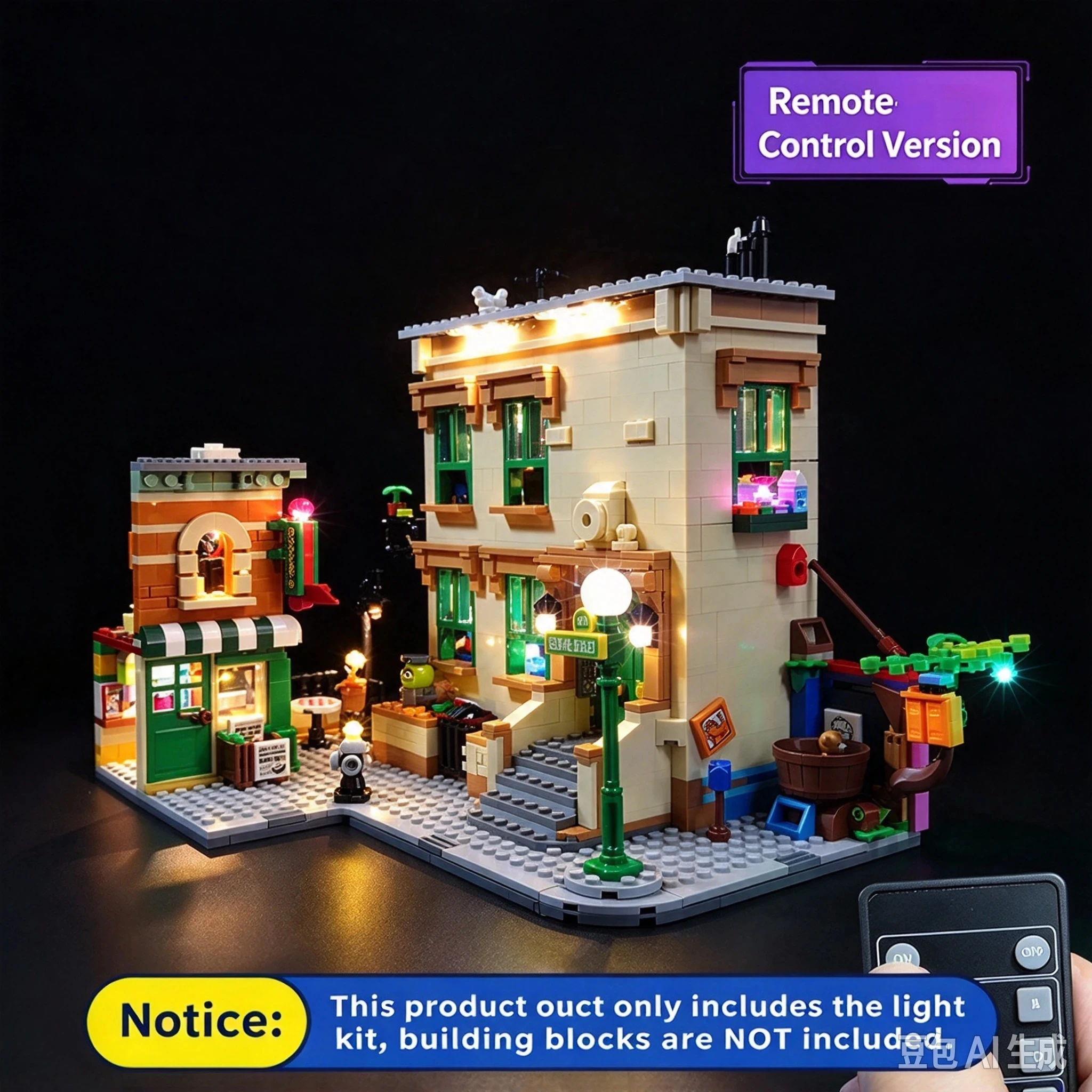 LYBMTWF LED Lighting Kit Compatible with 21324 Lego 123 Sesame Street (Only the Lights,NOT Include The Model Bricks)
