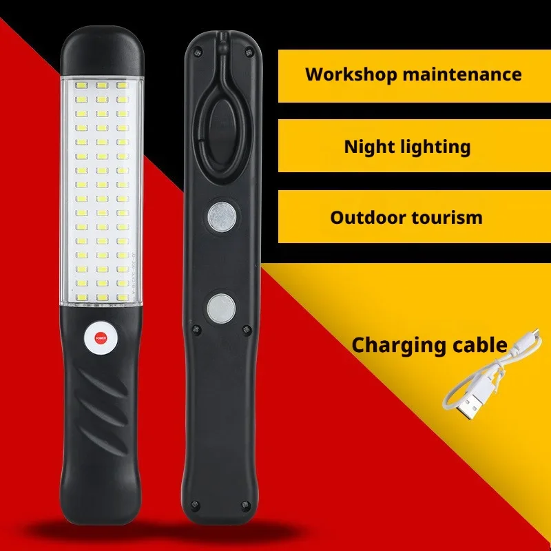 شحن ضوء العمل الجديد ضوء الطوارئ ضوء إصلاح السيارات المغناطيسي القوي مصباح LED فائق السطوع ضوء مغناطيسي السوق الليلي في الهواء الطلق E