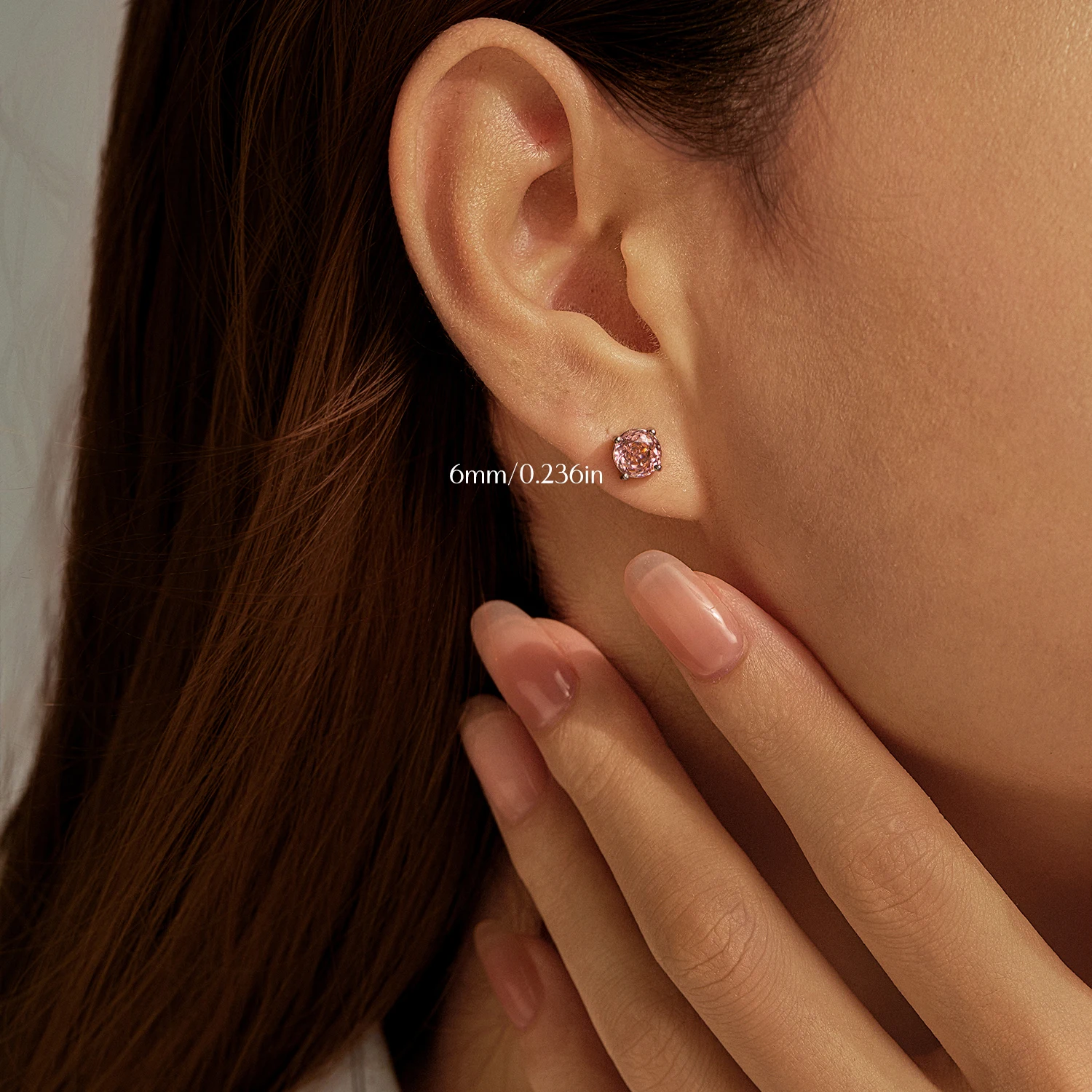 YANLOK 925 Sterling Silver Fashion Morgan Orange Rose Cut Simulated Diamond Round Stud Earrings For Women Fine Jewelry