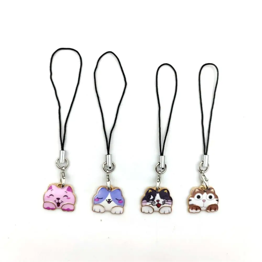 Lanyard Cat Phone Charm Little Cat Ornaments Cat Phone Strap Creative Cute Animal Phone Pendent Girl's Phone Decoration