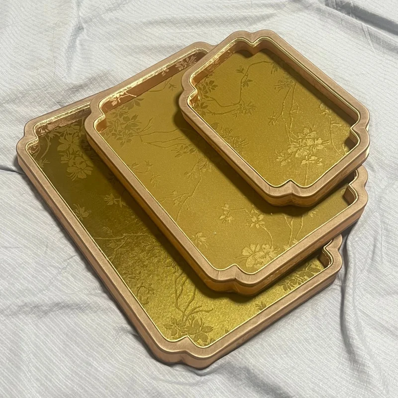 Hot Sale Wooden Song Brocade Jewelry Tray, Ramadan Gift Light Luxury Organizer for Gold Beads & Necklace, Counter Prop