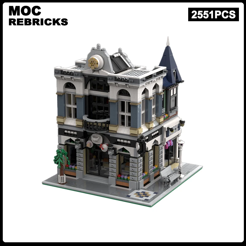 Medieval Street View  Series Modular Building MOC Cake Bank - 10255 Assembly  DIY Model Technical Bricks Assembly Children Toys