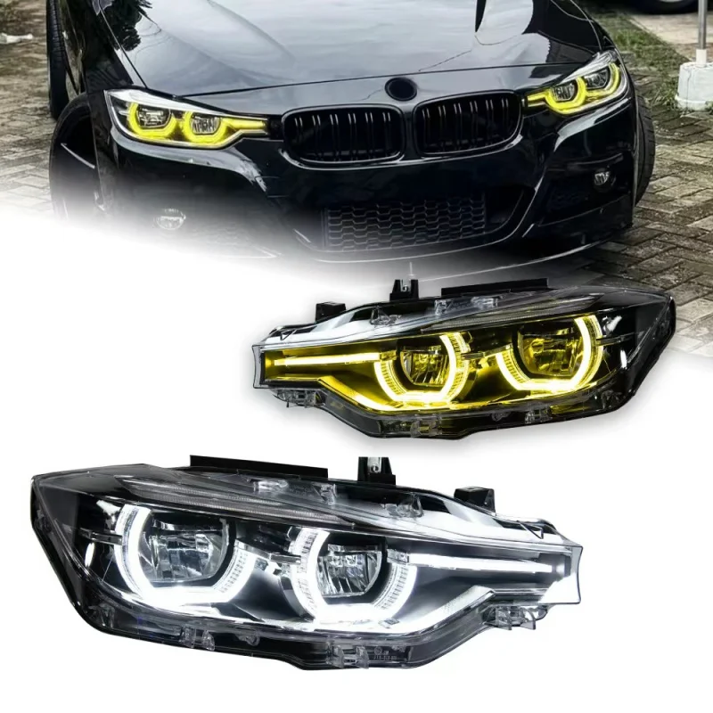 Suitable for 12-15 BMW 3 Series F30 Two-tone Spoon Headlight Assembly LED Daytime Running Turn Signal Light Car