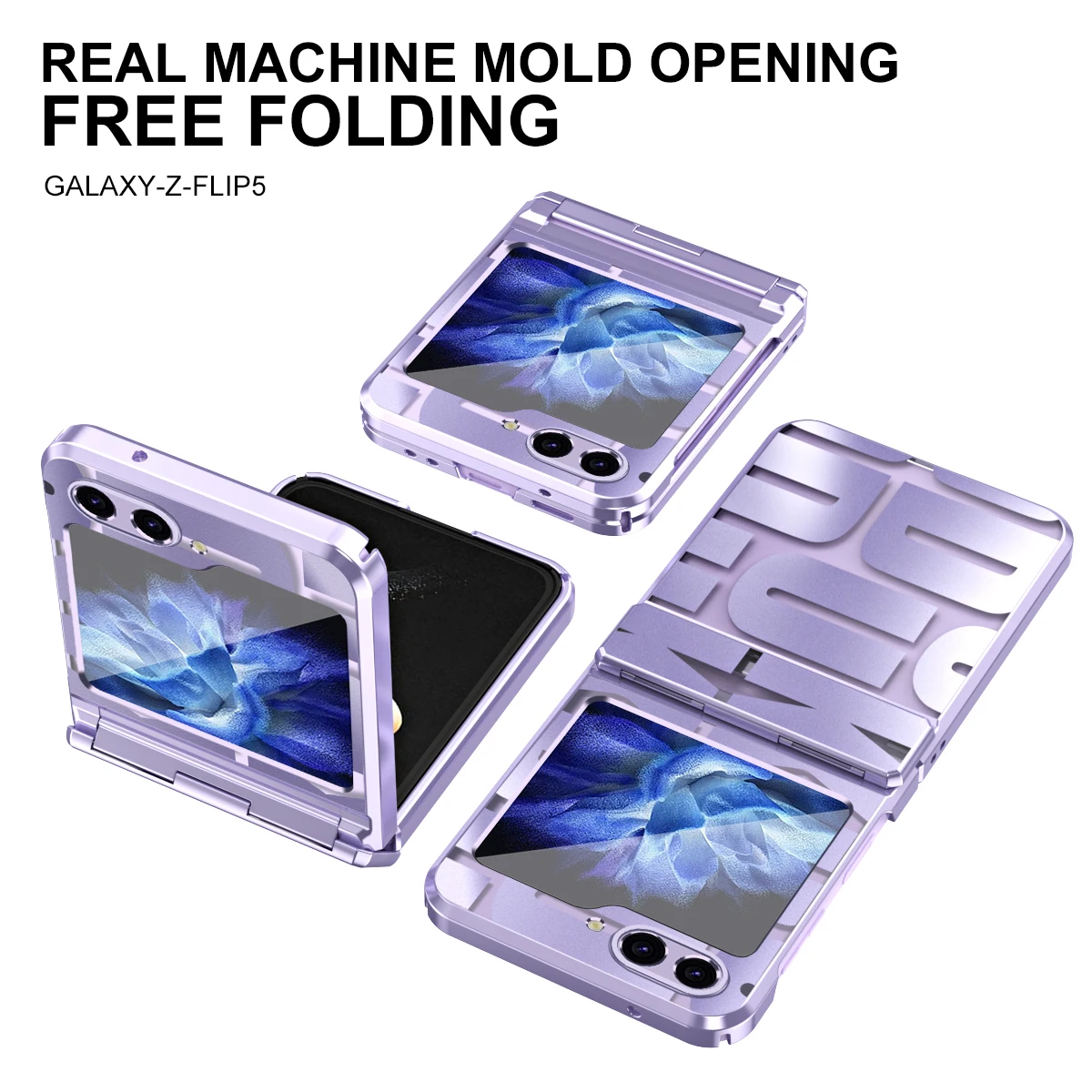 For Samsung Galaxy Z Flip 5 4 3 CaseTransparent Hinge Case and Lovely Full-wrap Drop-proof Cover
