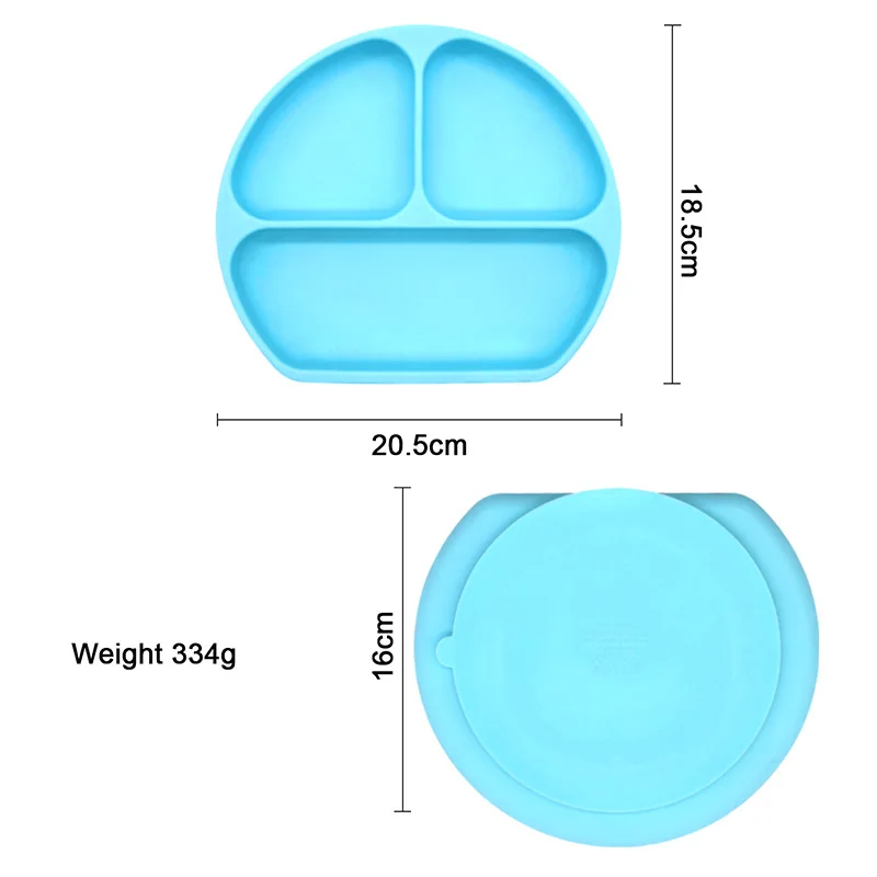 Baby Silicone Sucker Dishes Plate Bowl Tableware Set Newborn Feeding Set Table Mat Suction Tray Learning Eating For Children