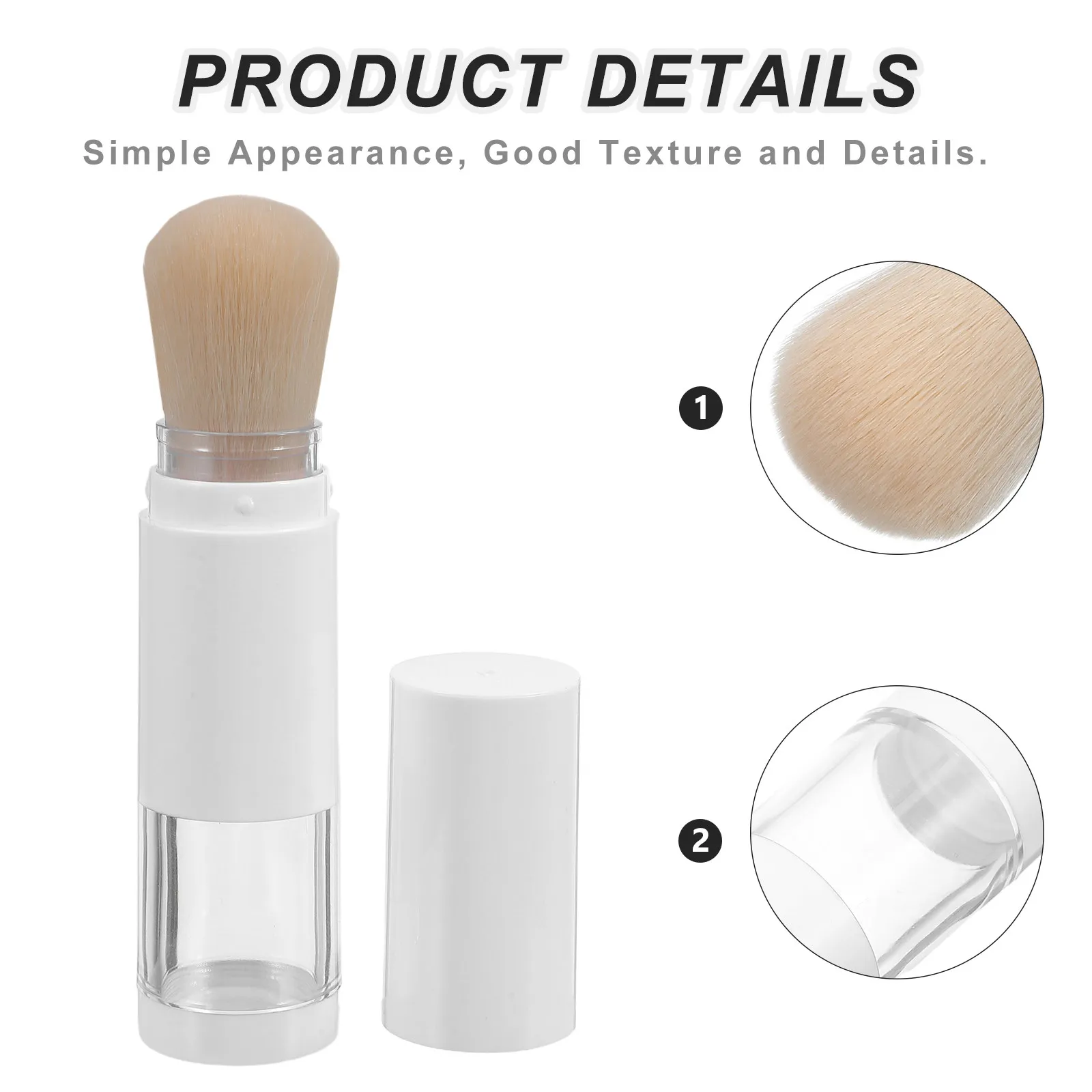 Loose Powder Brush Mini Blush Travel Retractable Foundation for Dispenser Finishing
