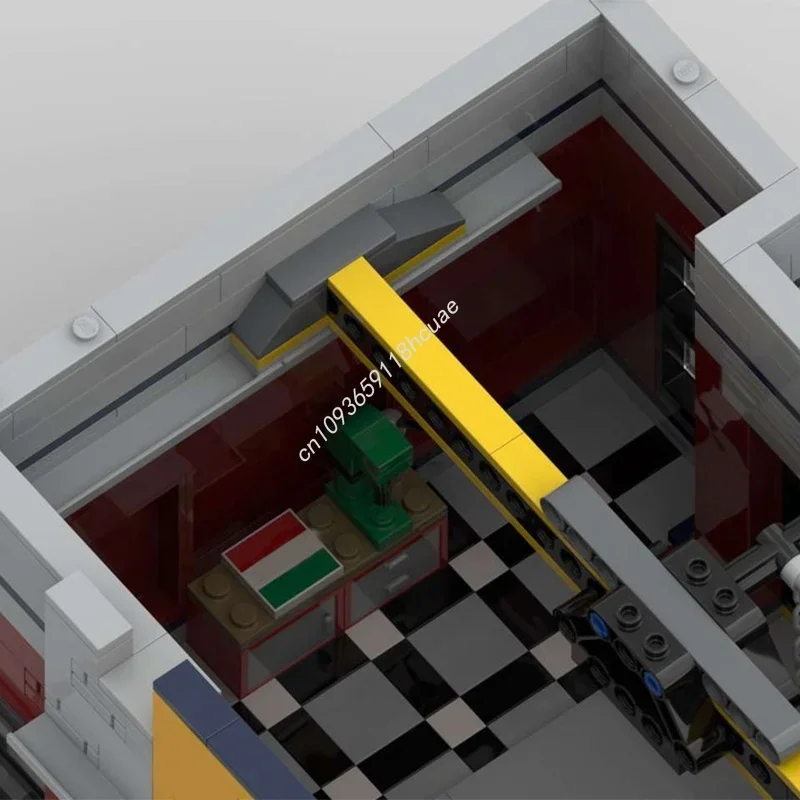 927pcs MOC Tuning Workshop Gemodulared Model Bouwstenen Speelgoed Architectuur Monteren Kerstcadeau DIY Creatieve Baksteen Kinderen