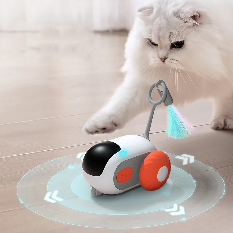 Remote Smart Cat Toy USB Charging Active Rolling Car Toy with Rechargeable Wicked Car for Indoor Cats/Kitten Small Funny Dogs