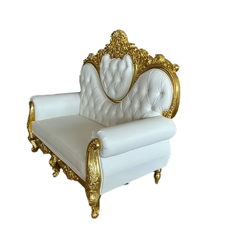 

European double solid wood carving flower concubine heart-shaped sofa, hotel wedding entertainment club sofa set furniture