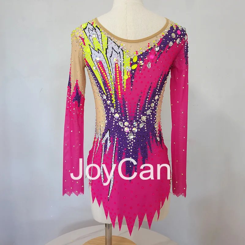 Joycan Rhthmische Gymnastiek Maillots Meisjes Vrouwen Roze Spandex Elegante Danskleding Voor Competitie