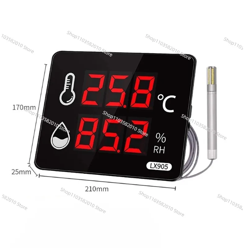 Industrial Digital Thermometer Hygrometer, High Precision Indoor Temp & Humidity Monitor Meter