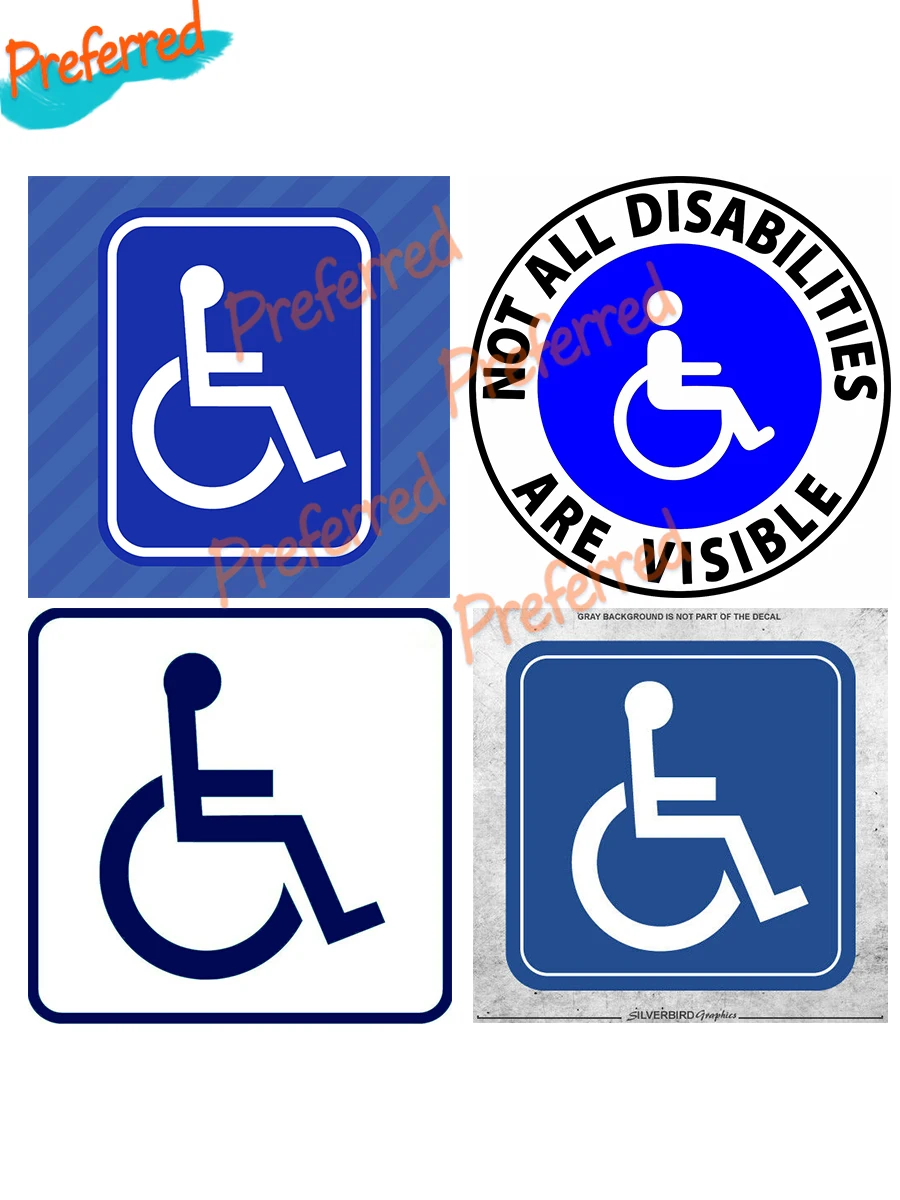 Disabled Parking Sign Disabled Sticker Decal Vehicle Wheelchair Disabled Window Parking Vinyl Wheelchair Accessible PVC