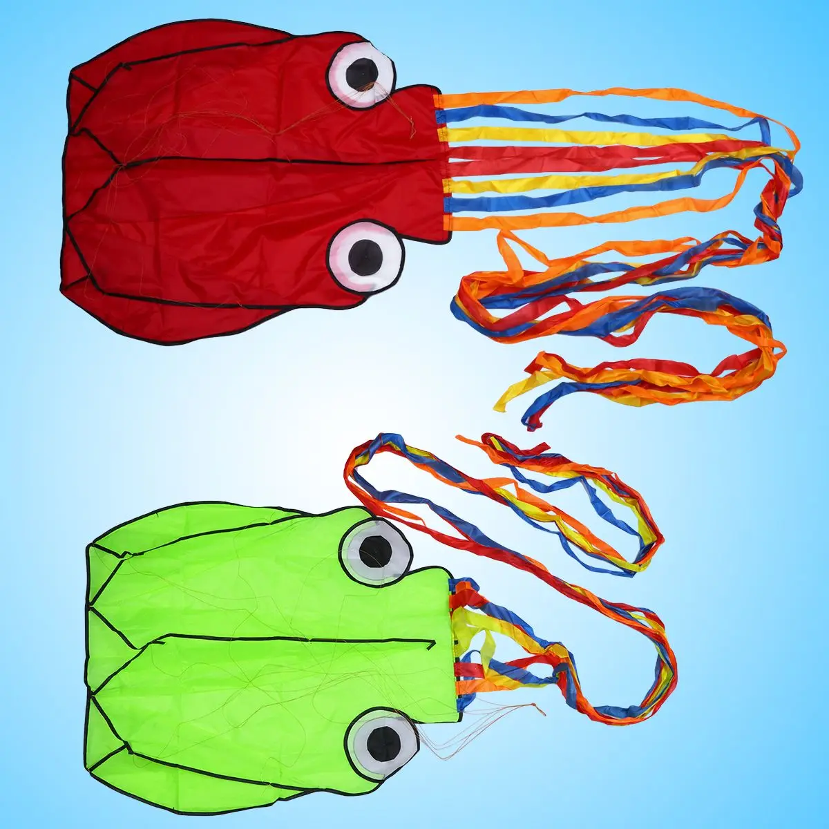 Cometa de pulpo suave, 2 uds., diseño colorido y elegante, pipas sin marco para niños, juguete al aire libre, familia, playa, volando