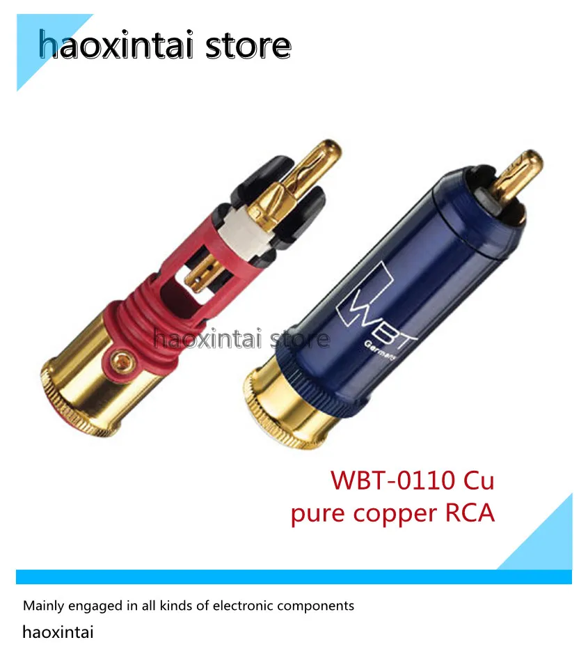 1PCS   Original German WBT 0110Cu pure copper HiFi fever audio RCA signal line plug